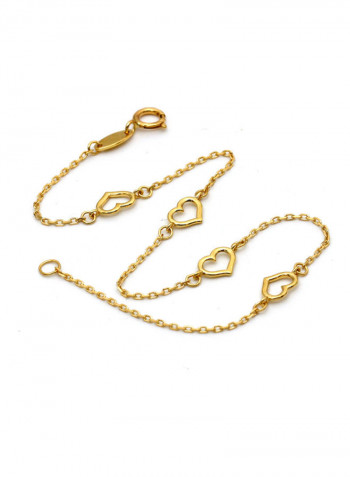 18 Karat Gold Heart Bracelet