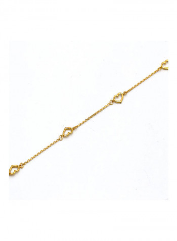 18 Karat Gold Heart Bracelet