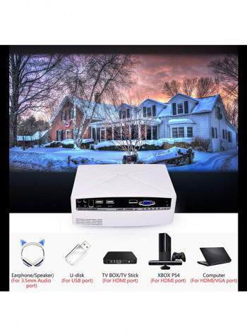 4K LED Home Theater Smart Projector  C80 Android White