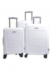 Campio Hardside 3 Piece Luggage Trolley Set White