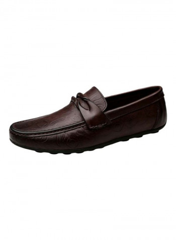 Leather Slip-On Loafers Brown