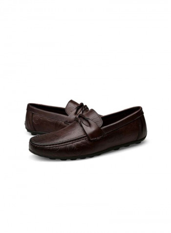 Leather Slip-On Loafers Brown