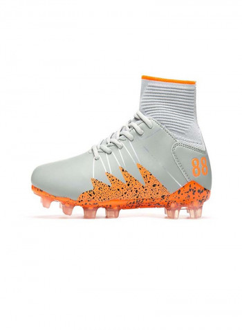 Professional Football Soccer Shoes Grey/Orange