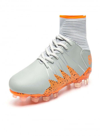Professional Football Soccer Shoes Grey/Orange