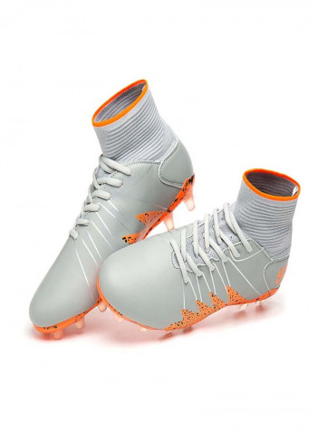 Professional Football Soccer Shoes Grey/Orange