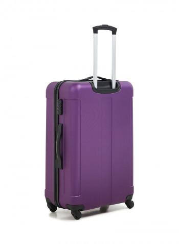 Hardside 3 Piece Luggage Trolley Set Purple