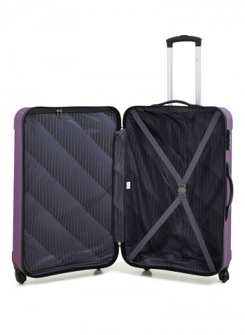 Hardside 3 Piece Luggage Trolley Set Purple
