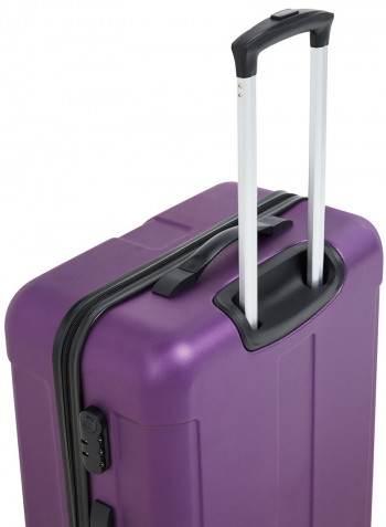 Hardside 3 Piece Luggage Trolley Set Purple