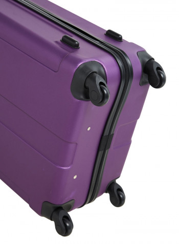 Hardside 3 Piece Luggage Trolley Set Purple