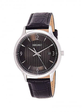 Men's Leather Analog Wrist Watch SGEH85P1