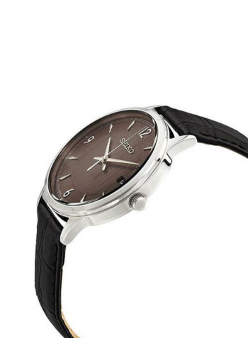 Men's Leather Analog Wrist Watch SGEH85P1