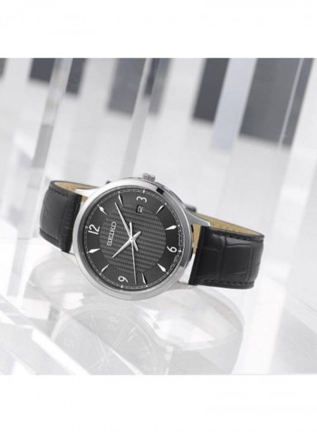 Men's Leather Analog Wrist Watch SGEH85P1