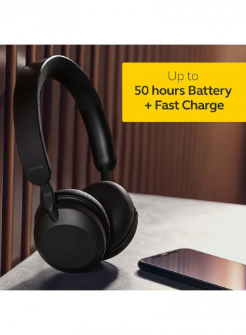 Elite 45h Wireless On-The-Ear Headphones - 50 Hrs Battery Life Full Black