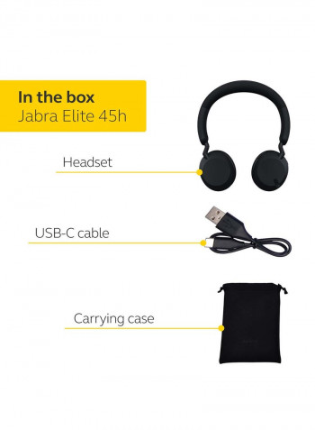 Elite 45h Wireless On-The-Ear Headphones - 50 Hrs Battery Life Full Black