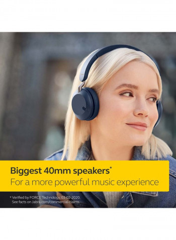 Elite 45h Wireless On-The-Ear Headphones - 50 Hrs Battery Life Navy