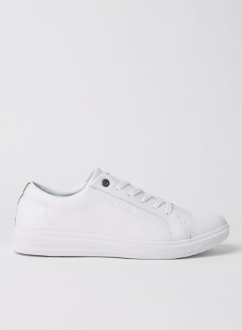 Modern Cupsole Leather Sneakers White
