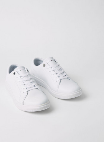 Modern Cupsole Leather Sneakers White