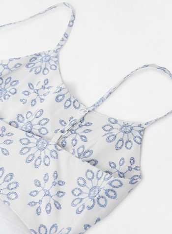 Kids/Teen Floral Print Tiered Dress Blue