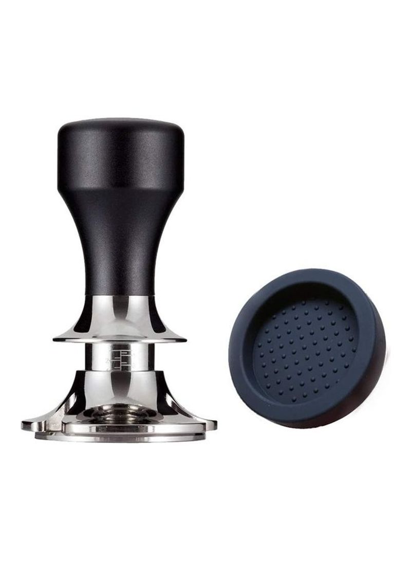 58.5mm Coffee Tamper with Handle Silver/Black