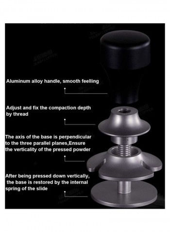 58.5mm Coffee Tamper with Handle Silver/Black