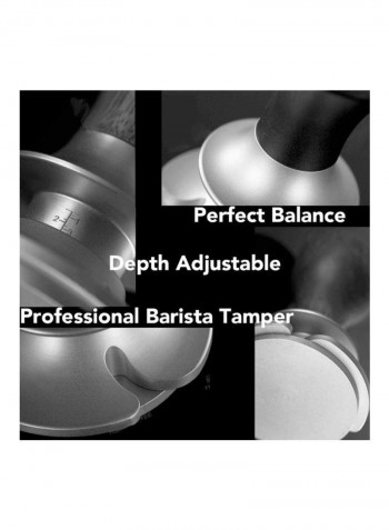 58.5mm Coffee Tamper with Handle Silver/Black