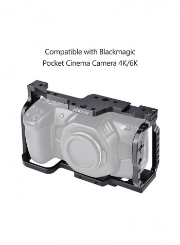 Camera Cage Stabilizer With Quick Release Mount Black