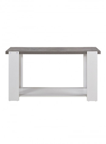 Cementino Sofa Table With Undershelf Grey/White