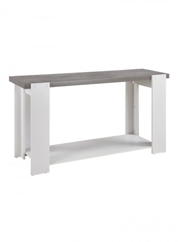 Cementino Sofa Table With Undershelf Grey/White