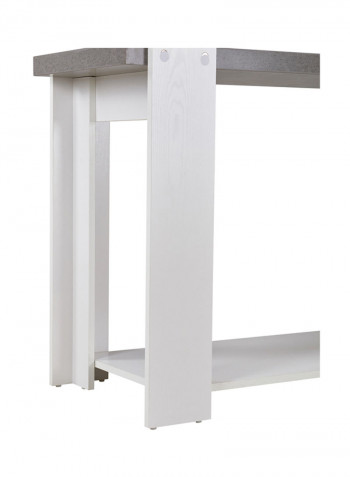 Cementino Sofa Table With Undershelf Grey/White