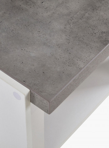 Cementino Sofa Table With Undershelf Grey/White