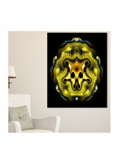Large Gold Fractal Heart Canvas Wall Art Multicolour