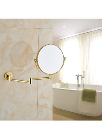 Two-Sided Swivel Wall Mounted Vanity Mirror Gold 8inch