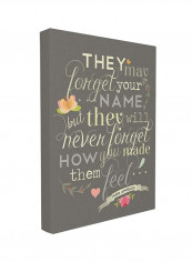 They May Forget Your Name Quote Stretched Canvas Wall Art Multicolour 16 x 20inch