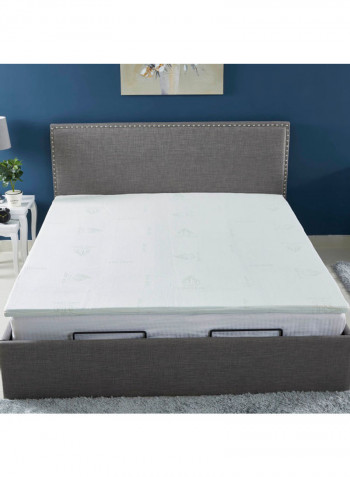 Aloe Vera Cool Gel Infused Memory Foam Mattress Topper Combination White 200x180cm