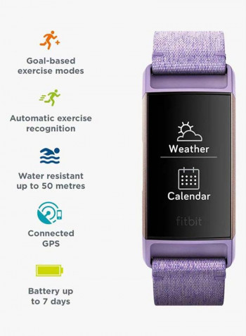 Charge 3 Special Edition Fitness Tracker With Swim Tracking Lavender Woven/Rose Gold