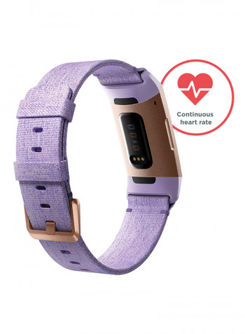 Charge 3 Special Edition Fitness Tracker With Swim Tracking Lavender Woven/Rose Gold