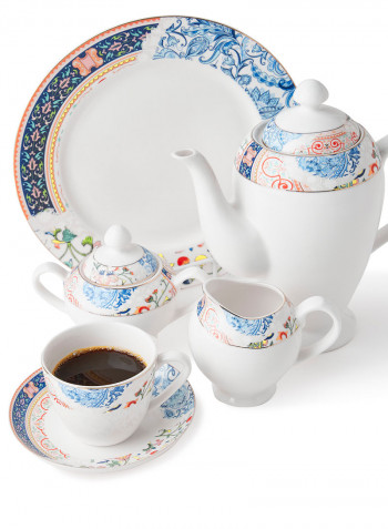 New Bone China Dinner Set, Plates, Mugs, Bowls, Cups, Saucers, Serves 8, Floral Dream 50-Piece