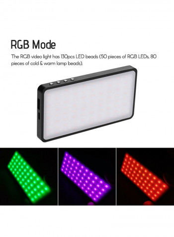 Portable RGB LED Video Light Panel Black/White
