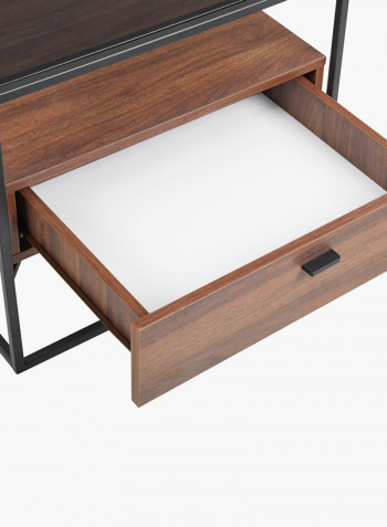 Ruby End Table With Glass Top Brown/Black