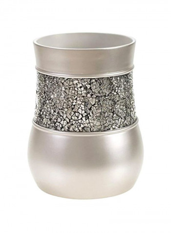 Decorative Wastebasket Can Silver 7.5x7.5x10inch
