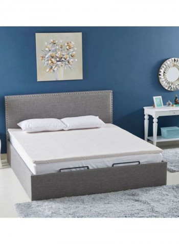 Mattress Topper Polyester White/Beige 200x200cm
