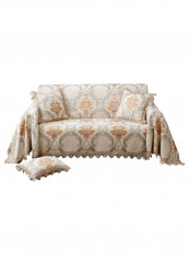 Anti-Dust Flower Printed Sofa Slipcover Beige/Grey/Brown