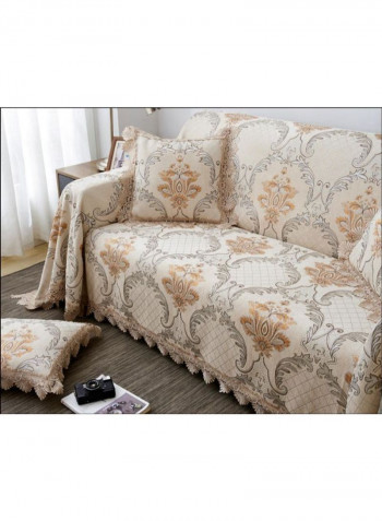 Anti-Dust Flower Printed Sofa Slipcover Beige/Grey/Brown