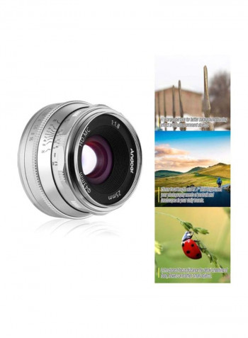 F1.8 Manual Focus Lens Large Aperture Silver/Black