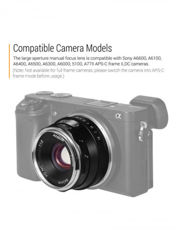 Large Aperture Mirror Camera Lens Black