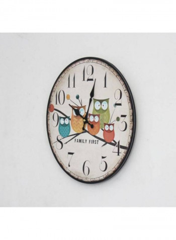 Solid Wood Wall Clock Multicolour 12inch