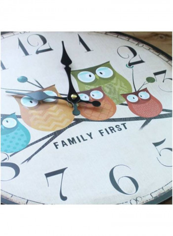 Solid Wood Wall Clock Multicolour 12inch