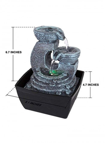 3-Tier Desktop Electric Water Tabletop Fountains Grey/Black 6.7x5.1x4.7inch