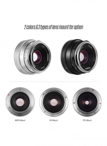 F1.8 Manual Focus Lens Large Aperture Black/White