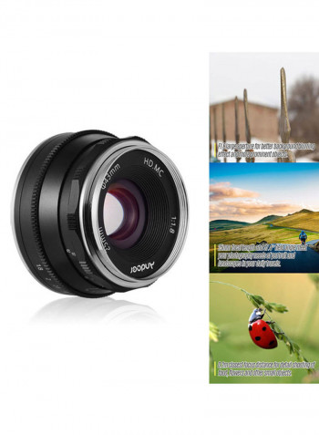 F1.8 Manual Focus Lens Large Aperture 10.5x8x8.5cm Black/Silver/White